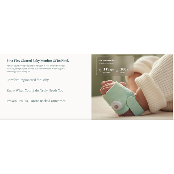 Owlet Dream Sock FDA-Cleared Smart Baby Monitor - Track Live Pulse (Heart) Rate - Picture 1 of 10